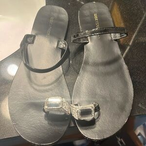 Woman’s black diamond  slide sandal